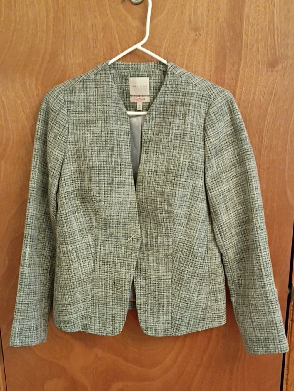 The Limited Gray Tweed One Button Blazer
